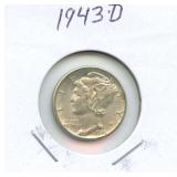 1943-D Mercury Silver Dime