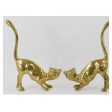 Vintage Pair of MCM Solid Brass Cat Figures