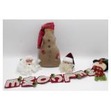 Gingerbread, Snowman & 2 Santas