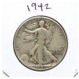 1942 Walking Liberty Silver Half Dollar