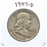 1957-D Franklin Silver Half Dollar