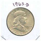 1963-D Franklin Silver Half Dollar