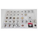 Foreign Coins & Tokens Collection - 2 Pages