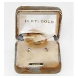 14kt Gold Earrings w/ June Birthday Stone