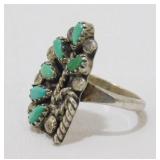 Vintage Sterling Silver Old Pawn Turquoise Ring -