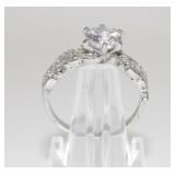 .925 Ring with Gems - Size 11-1/2, 4.0 grams Total