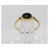 .925 Ring with Black Onyx Gem - Size 6-1/2, 1.53