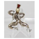 Trifari Sterling Strong Man Pin - 12.14 grams