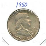 1950 Franklin Silver Half Dollar