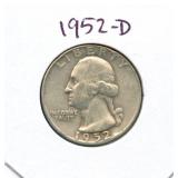 1952-D Washington Silver Quarter