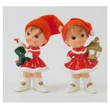 * Pair of Napco Christmas Girl Figurines