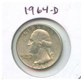 1964-D Washington Silver Quarter