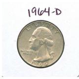 1964-D Washington Silver Quarter