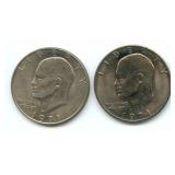 1971 & 1971-D Eisenhower Dollars