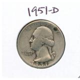 1951-D Washington Silver Quarter