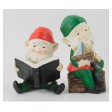* Pair of Ceramic Homco Elf Figurines