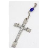 Vintage Crucifix from Italy with Blue Bead