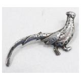 Vintage Sterling Silver Pheasant Brooch - 3.98