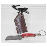 New Damascus Blade Fixed Blade Keychain Knife