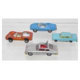 (4) Vintage Die Cast Cars: Husky James Bond Aston