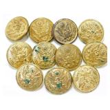 11 U.S. Army Dress Uniform Buttons - Large