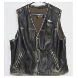 Vintage Harley-Davidson Leather Vest - Size 2XL