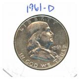 1961-D Franklin Silver Half Dollar