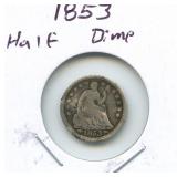 1853 Silver Half Dollar - Arrows at Date