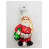 * Santa Chef Blown Glass Christmas Ornament