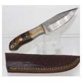 New Damascus Blade Drop Point Knife with New