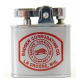 Vintage New La Crosse Advertising Lighter Badger