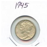 1945 Mercury Silver Dime