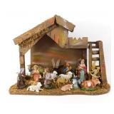 Vintage Crï¿½che and 18-pc Nativity Set - Signed