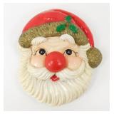 Vintage Plastic Singing Wall Santa - Tested,