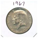 1967 Kennedy Silver Half Dollar - 40% Silver