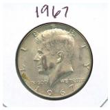 1967 Kennedy Silver Half Dollar - 40% Silver