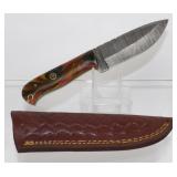 New Damascus Blade Drop Point Knife with New