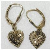 Vintage Heart Sterling Silver Earrings