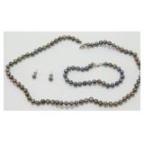 14k Gold Onyx Pearl Bracelet