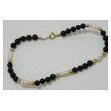 Black Freshwater Pearl Bracelet Necklace Earring