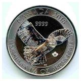 2018 Canada Silver $8 Snow Owl - 1.5 oz .9999