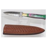 New Damascus Blade Spear Point Knife with New