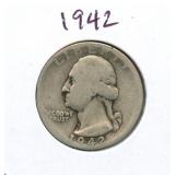 1942 Washington Silver Quarter