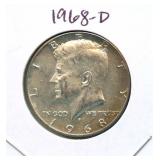 1968-D Kennedy Silver Half Dollar - 40% Silver