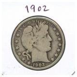 1902 Barber Silver Half Dollar
