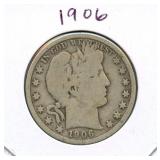 1906 Barber Silver Half Dollar