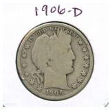 1906-D Barber Silver Half Dollar