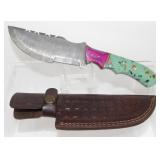 New Damascus Blade Knife with Gut Hook and New