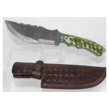 New Damascus Blade Knife with Gut Hook and New