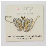 NOS Sterling Silver Butterfly Necklace
